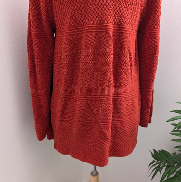 Eight Eight Eight Oversized Crochet Knit Sweater Burnt Orange XL - Picture 8 of 9